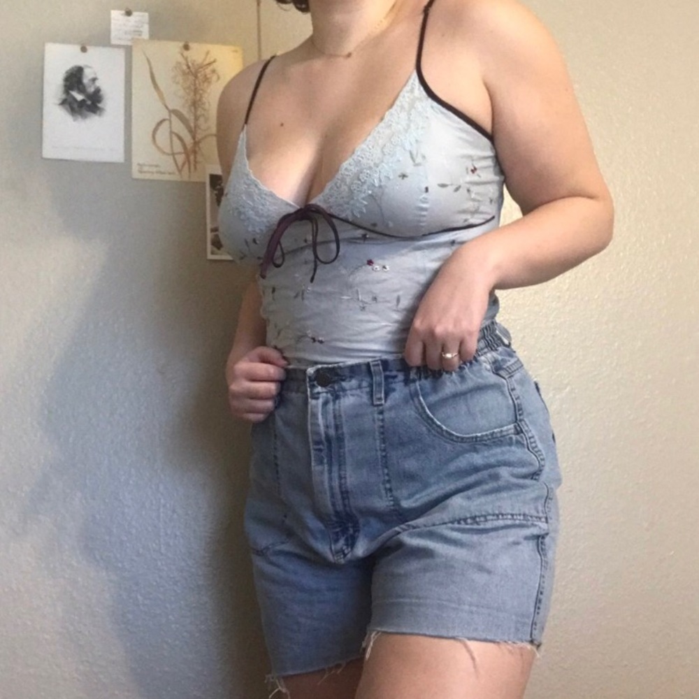 Vintage Y2K Embroidered Floral Lace Cami Top